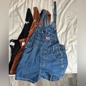 LOT of 2 Revolt Denim Short Overalls